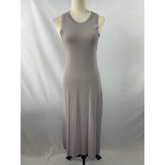 The Drop Midi Sweater Dress Medium Light Grey Sleeveless Slit Stretch Bodycon - Picture 9 of 9